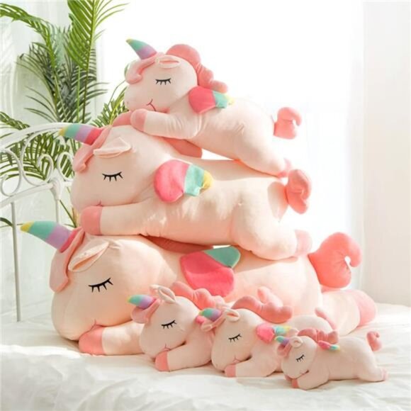 Unicorn Stuffed Animals, Soft Unicorn Plush Hugging Pillow Toy Gifts for Kids - Picture 4 of 7